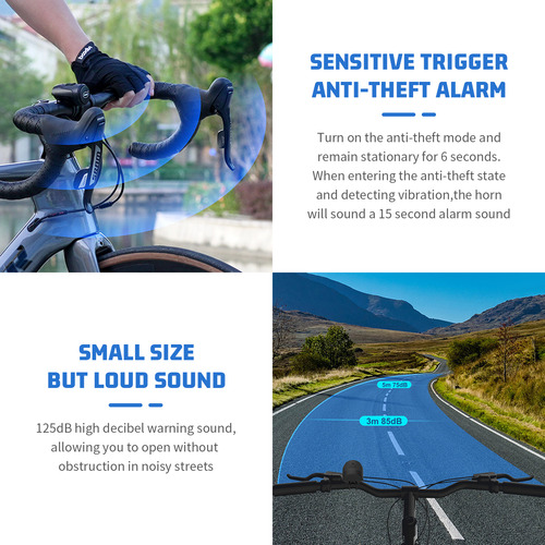 Bocina Eléctrica Para Bicicleta De 125 Db, Ipx5, Resistente