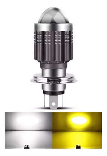 Foco Led H4 Faro Moto Lupa Blanco Amarillo Proyector