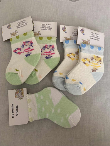 Medias Para Niñas/niños 0-6 Meses 5 Pares X 4$