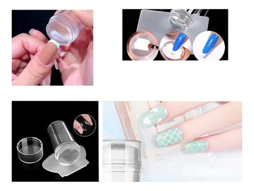 Sello De Uñas De Silicona Transparente Para Francesinha, 6 U