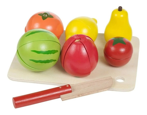 Juego Frutas Madera Para Cortar Con Velcro Acool Ac7631 Full