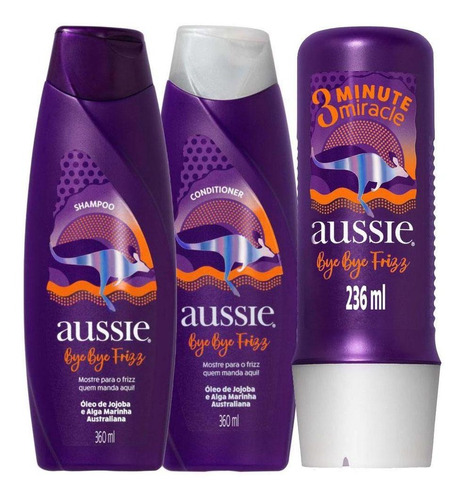 Kit Aussie Smooth 360ml+ Condicionador 360ml + Tratamento Au