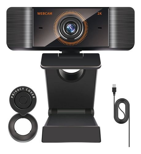 Cam Microfono Cubierta Privacidad 1080p 2k Hd Streaming Usb