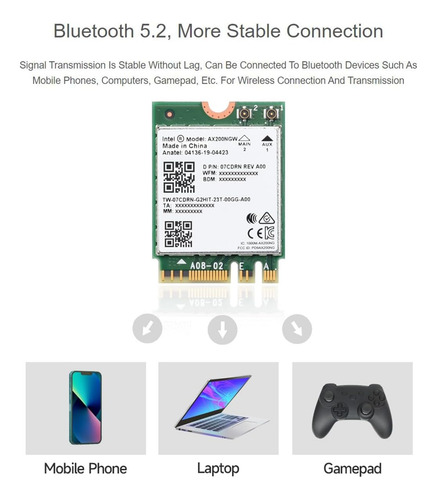 Wireless Ax200 Nic, Gigabit Wi-fi 6 De Doble Banda, 802.1...
