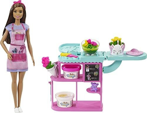 Set De Juego Barbie Florist Con Muñeca Morena De 12 Pulgadas