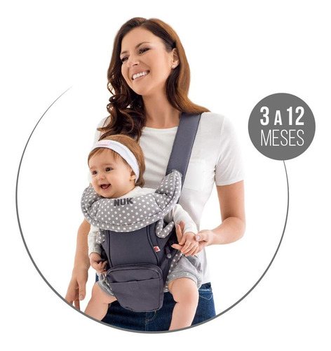 Canguru Bebe Baby Carrier Natural Fit 3 Em 1 Cinza - Nuk
