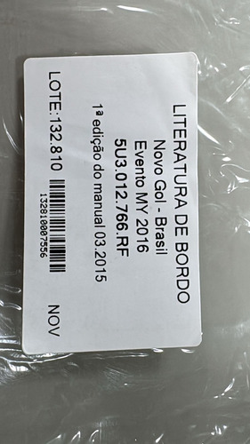 Manual Do Proprietário Gol/voyage/saveiro G6 Novo Em Branco