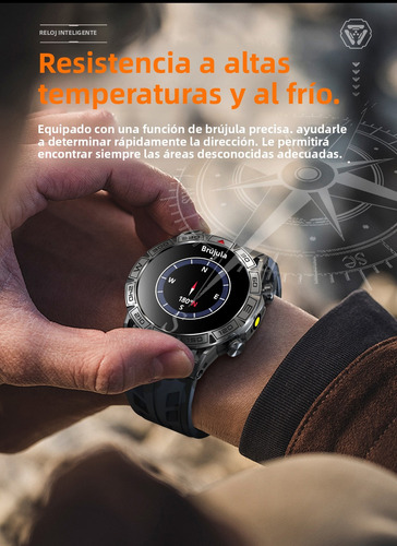 Reloj Inteligente Hombre Smart Watch Sport Kc80 Android Ios 1.43 Color Negro