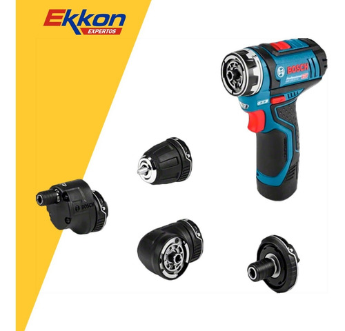 Imagen 3 de 9 de Taladro Atornillador Bosch 4 En 1 Flexiclick Gsr 12v-15 Fc