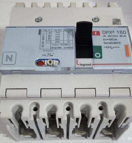 Interruptor Automatico 4p 80a 25ka Reg. Ref 420054 Legrand