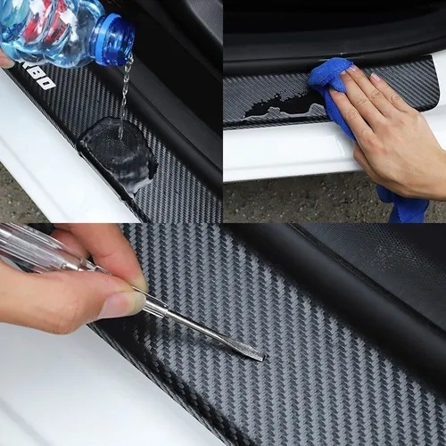 Sticker Cubre Estribos Fibra Carbon Compatible Con Robust
