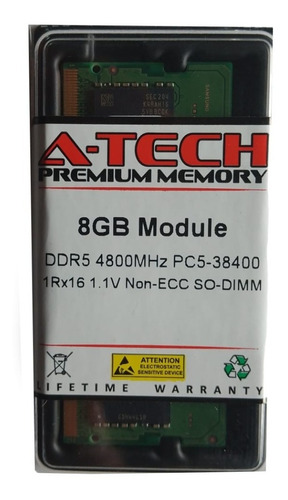 Memory Samsung Ram A-tech 8gb Ddr5 4800 Mhz Sodimm Pc5-38400