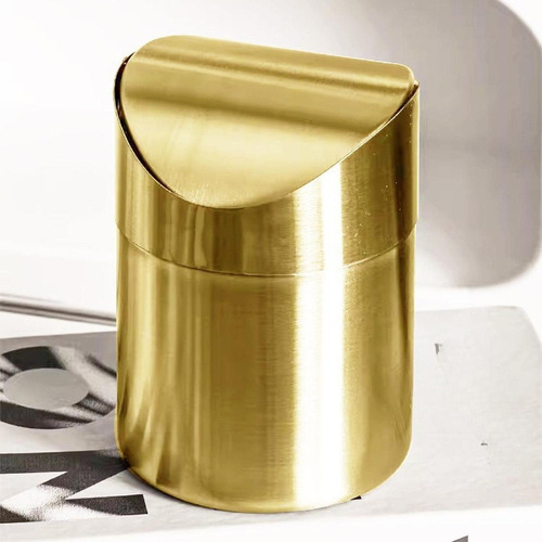 Lixeira De Mesa Mini Lixeira De Mesa Aço Inoxidável Mini