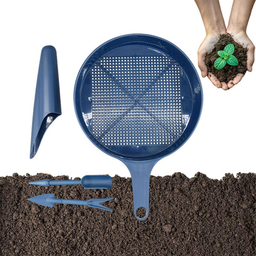 4 Piezas Fugas De Tierra De Malla De Plantación Azul Oscuro