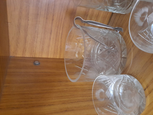 Imagen 4 de 4 de Hielera 2 Vasos Y 3 Vasos Trago Largo De Cristal Para Whisky