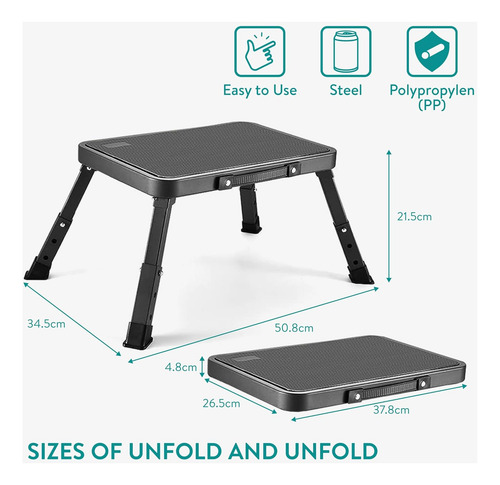 Taburete Portátil Escalera Plegable De Un Escalón 6.3pul
