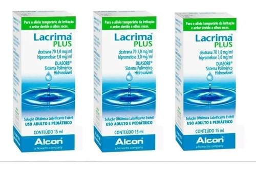 Kit C/ 3 Colírio Lacrima Plus 15ml Cada