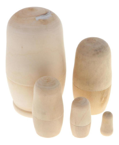 5 Pcs Boneca Russa Matryoshka Pintada À Mão