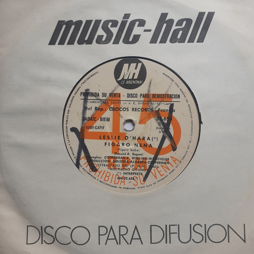 Vinilo Simple - Leslie O' Hara - (figaro Nena) (Usado)