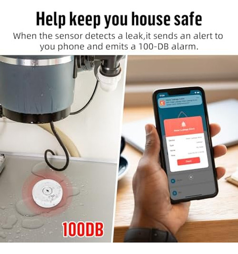 Detector De Agua Wifi Para El Hogar, Sensor Inteligente De A