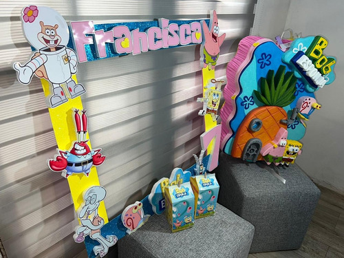 Cotillón Cumpleaños Bob Esponja Cuadro Selfie, Piñata Y Más