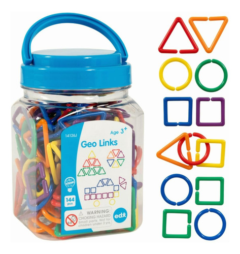 Edxeducation Geo Links Mini Tarro Juego De 144 Formas De