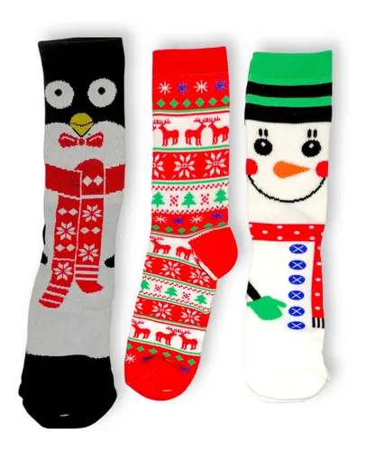 comprar Calcetas Navideñas: Muñeco De Nieve, Pingüino, Villancicos