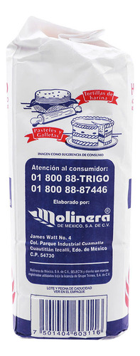 Harina De Trigo Selecta Extra Fina 3 Piezas 1 Kg C/u