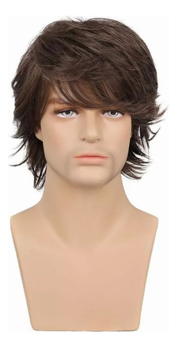 ** Peluca Para Hombres Corta Cabello Sintérico Natural Moda