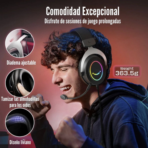 Audífono Fifine Ampligame H3 Rgb Multiplataforma - Negro