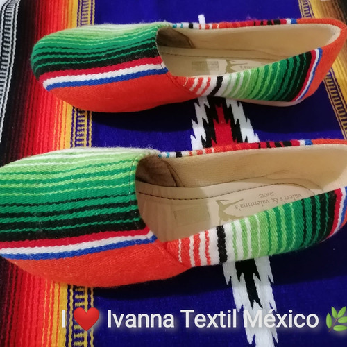 Zapato Artesanal Hecho De Sarape Mexicano Gran Calidad #3