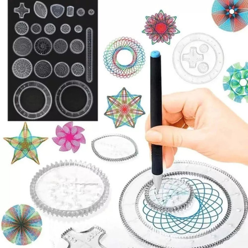 Set 22 Engranajes Juego Espirógrafo Dibujo Espiral Niños F