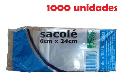 1000 Saquinhos Para Sacolé Chup-chup Geladinho 06 Cm X 24 Cm