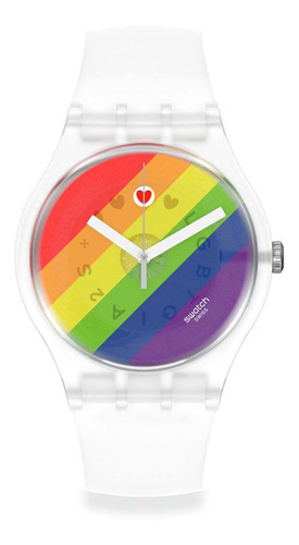 Reloj Swatch Stripe Fierce Para Hombre Mujer So29k701 Color de la malla Traslúcido Color del bisel Traslúcido Color del fondo Multicolor