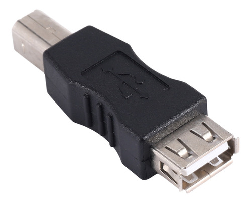Adaptador De Impresora Usb A Hembra - B Macho Negro Plateado