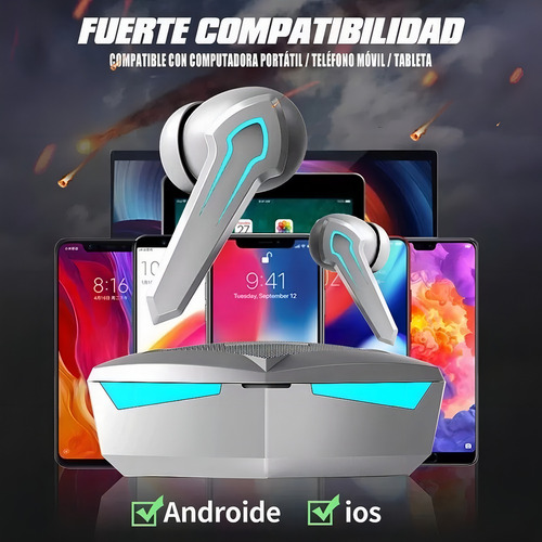 Audifonos Blutothoth Gamer 5.1 Audífonos A Prueba De Agua Color Blanco Blanco