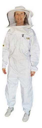 Traje De Apicultura Polialgodón Velo Sombrero Grande Blanco Color Talle