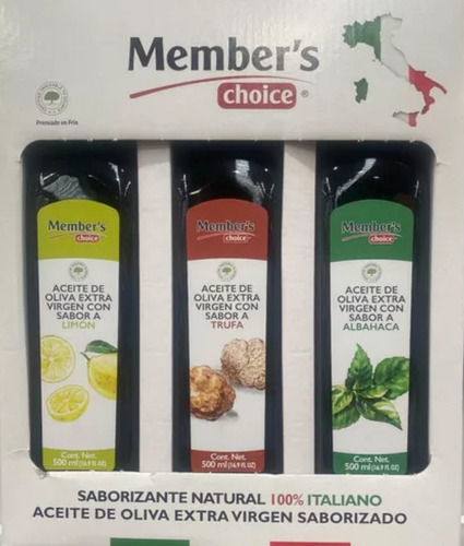 3 Pack Aceite De Oliva Extra Virgen Albahaca Trufa Y Lim