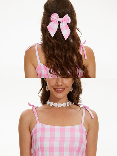Poboola Vestido Rosa De Guingán, Disfraces A Cuadros Para Ad