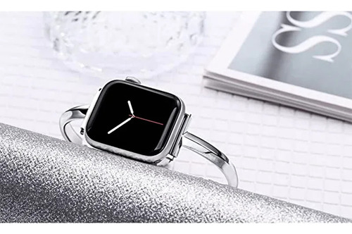 Correa De Reloj De Lujo Para Apple Watch Series 8 7 41 45 Mm 6 Se 5 4 Mujer Brazalete De Acero Con Diamantes Para Iwatch Ultra 49 Mm 44 40 4