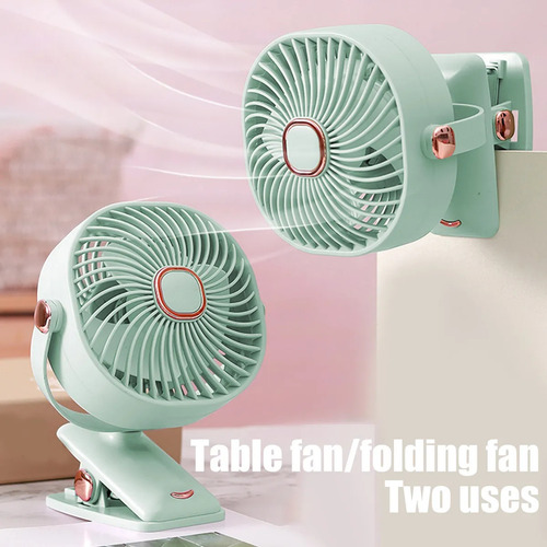 L Ventilador Con Clip En Forma De X, Recargable, Con Pilas,