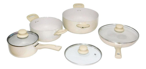 Batería De Cocina Antiadherente Con Recubrimiento De Granito Color Beige