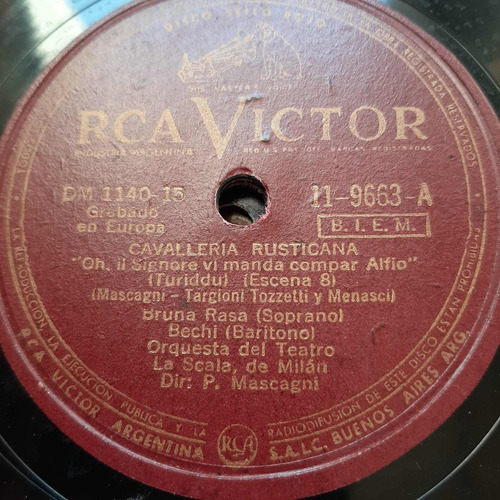 Pasta Bruna Rasa Mascagni Orq 15-20 Rca Victor Tc51