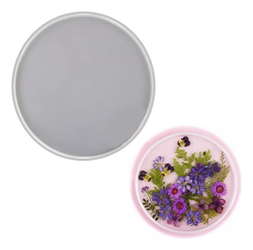 Molde Silicona Bandeja Posavasos Redonda 13cm Para Resina
