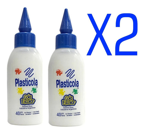 Imagen 3 de 4 de Adhesivo Escolar Plasticola Pack X2 Viniclo 40 Grs Planeta !