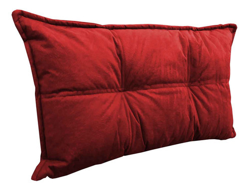 Almofada Cheia 90x45 Para Puff Cama Solteiro Cor Suede Vermelho