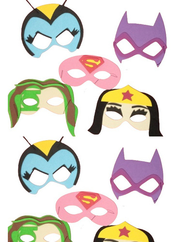 Super Hero Girls Antifaz Goma Eva Cotillon Super Heroes