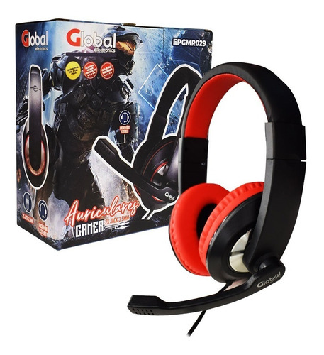 Auriculares Gaming Con Microfono Stereo Epgmr029 Negros/rojo