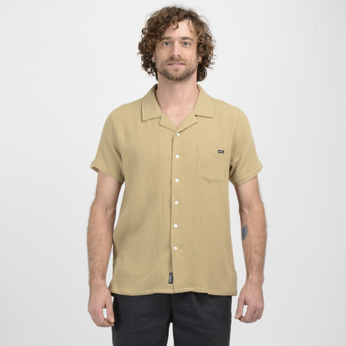 Camisa Manga Corta Hana  Beige Oscuro