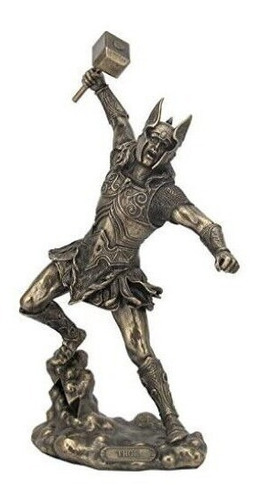 Estatua De Dios Nórdico Thor Con Martillo Figura Mitológica